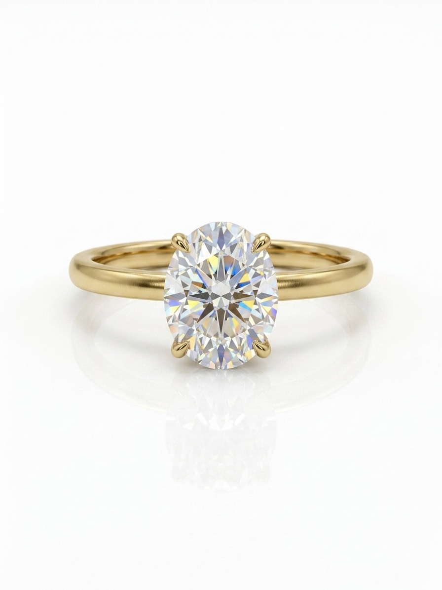 Oval Moissanite Engagement Ring